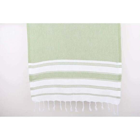 Green Stripe Turkish Towel - Picture 3 of 4